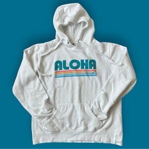 Rip Curl Aloha Hoodie Sweatshirt in White. Size L / Large.